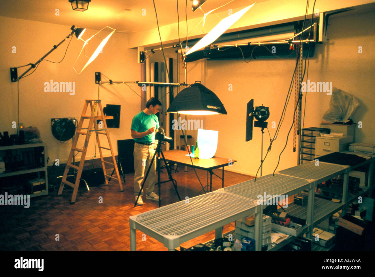 Photographer in studio A8A Stock Photo