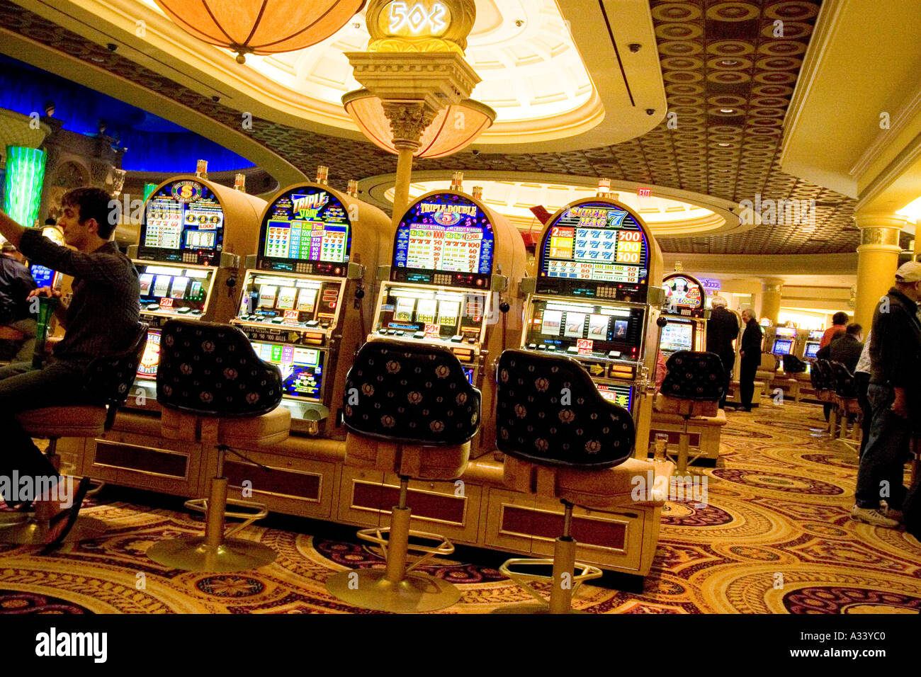 Fruit machines in Casino hotel in the Strip Las Vegas Nevada NV USA