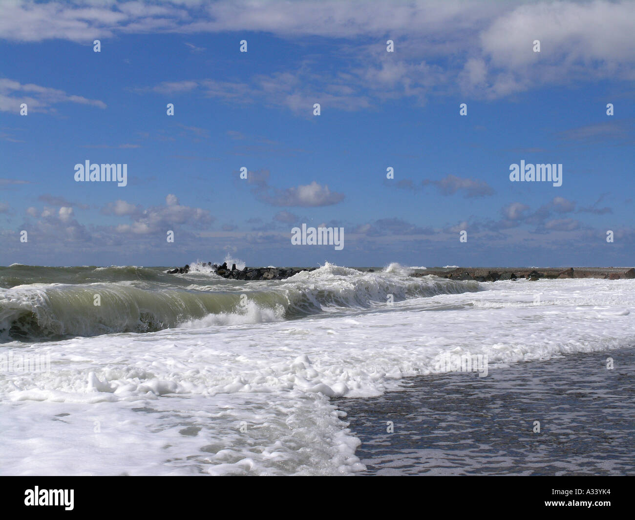 Breaking wave coast denmark hi-res stock photography and images - Alamy