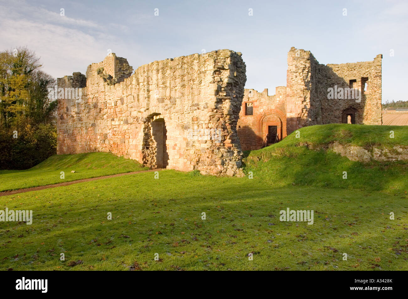 Ruins of Hailes Castle, west of Dunbar in the Lothian Region of Scotland.  Originally a 13th C. Mediaeval fortified manor house Stock Photo - Alamy, image size:1300x953