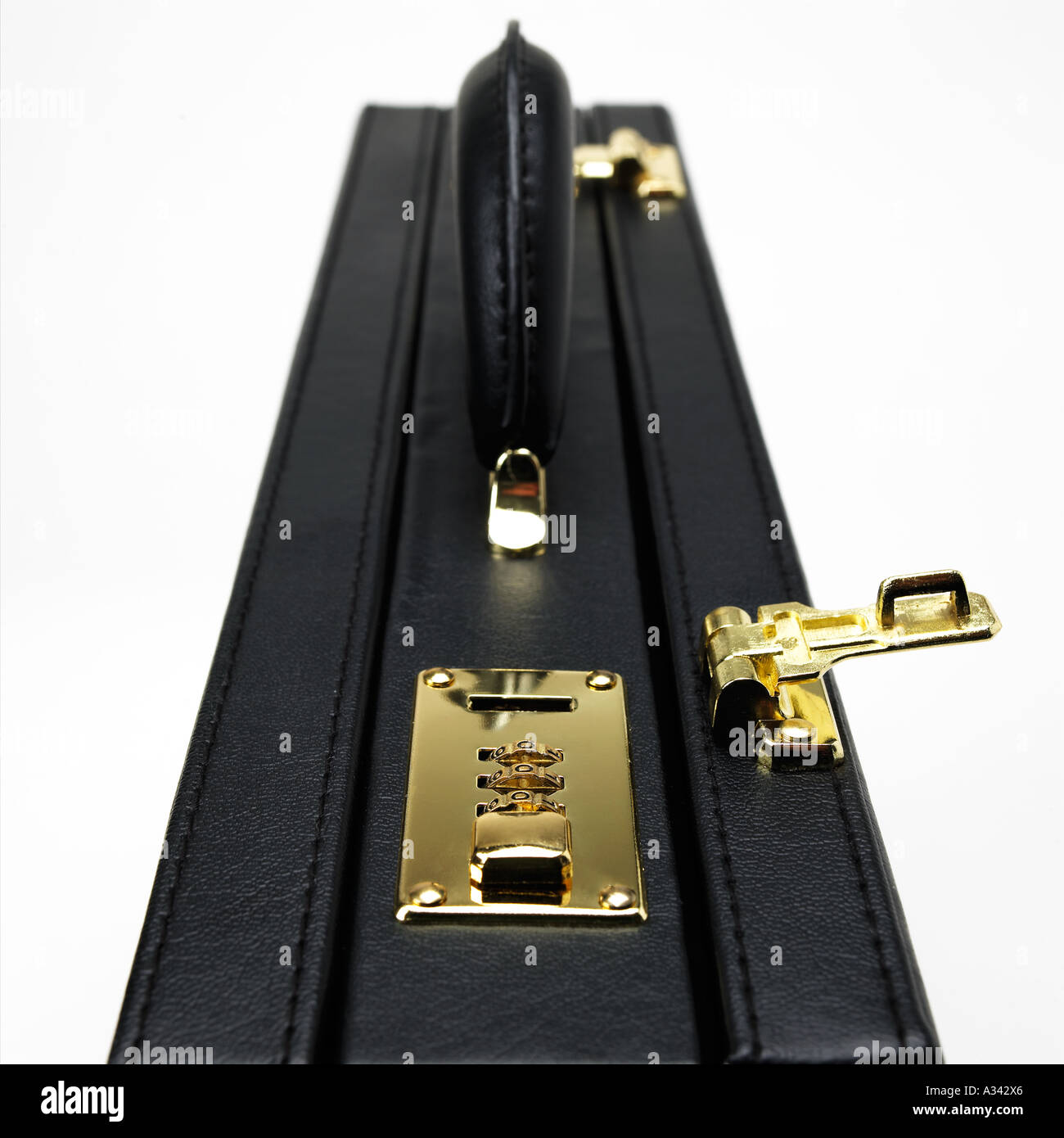 black briefcase with combination lock open Stock Photo Alamy