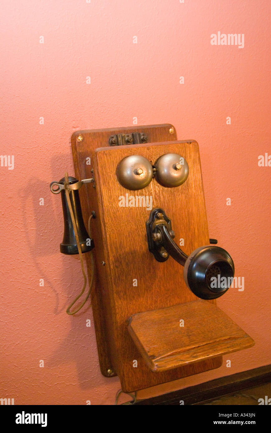 Vintage telephone at the Riordan Mansion, Flagstaff, Arizona Stock Photo