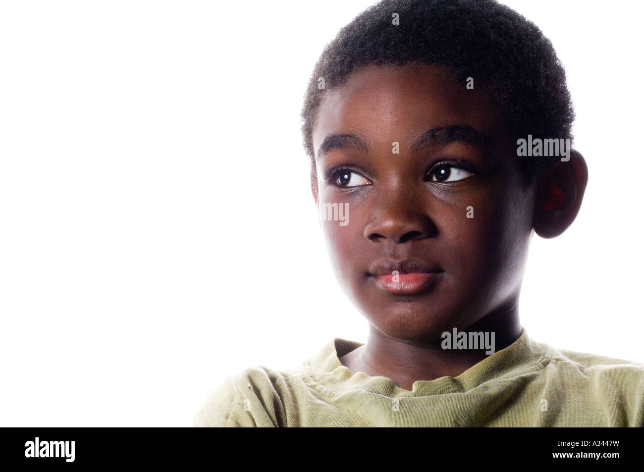 portrait of young boy indoors Stock Photo