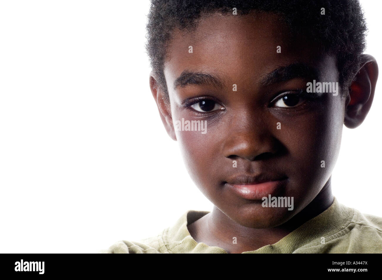 portrait of young African American boy Stock Photo