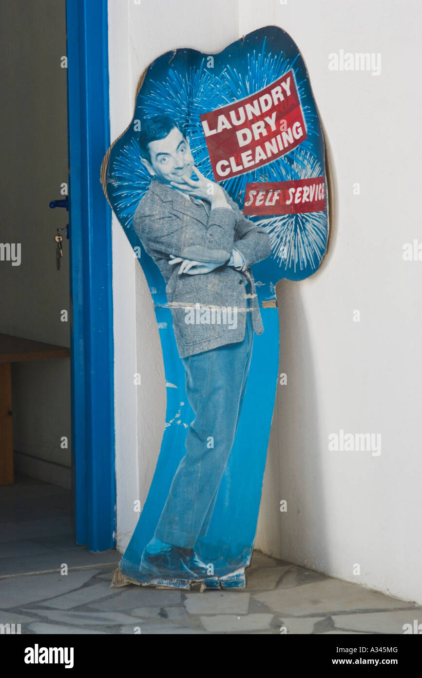 Greece greek island of Naxos Ag Prokopis Prokopios Mr Beans laundry and