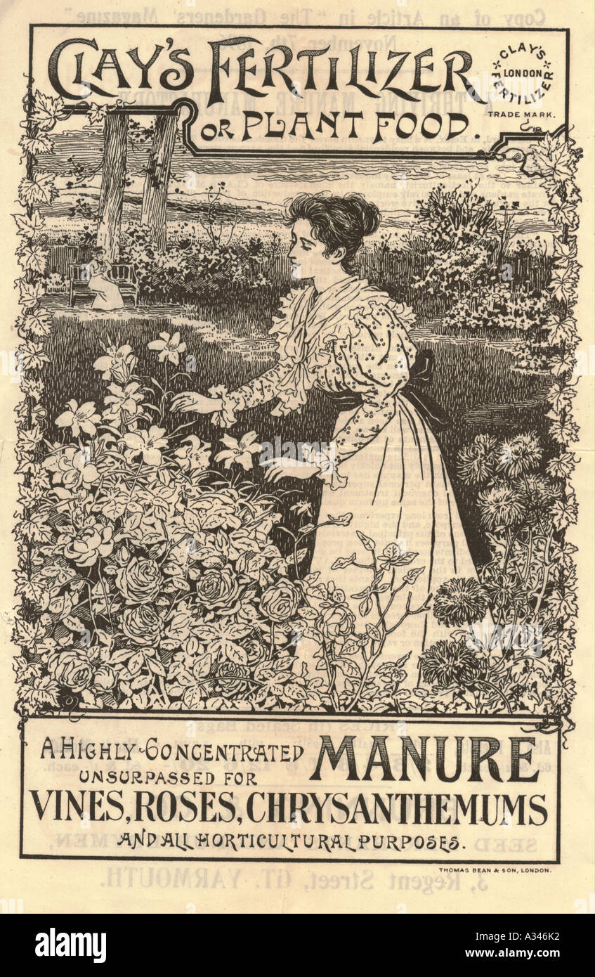 Clay's Fertilizer advertising leaflet 1896 Stock Photo