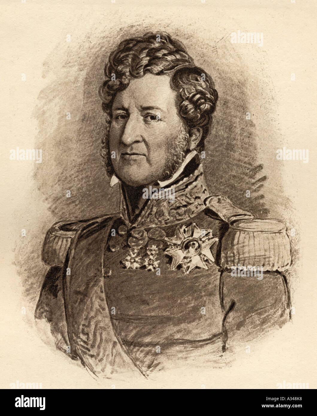 Episode of the Revolution of 1830, day of July: the lieutenant general of  Louis-Philippe d'Orleans (who became King of France Louis Philippe I)