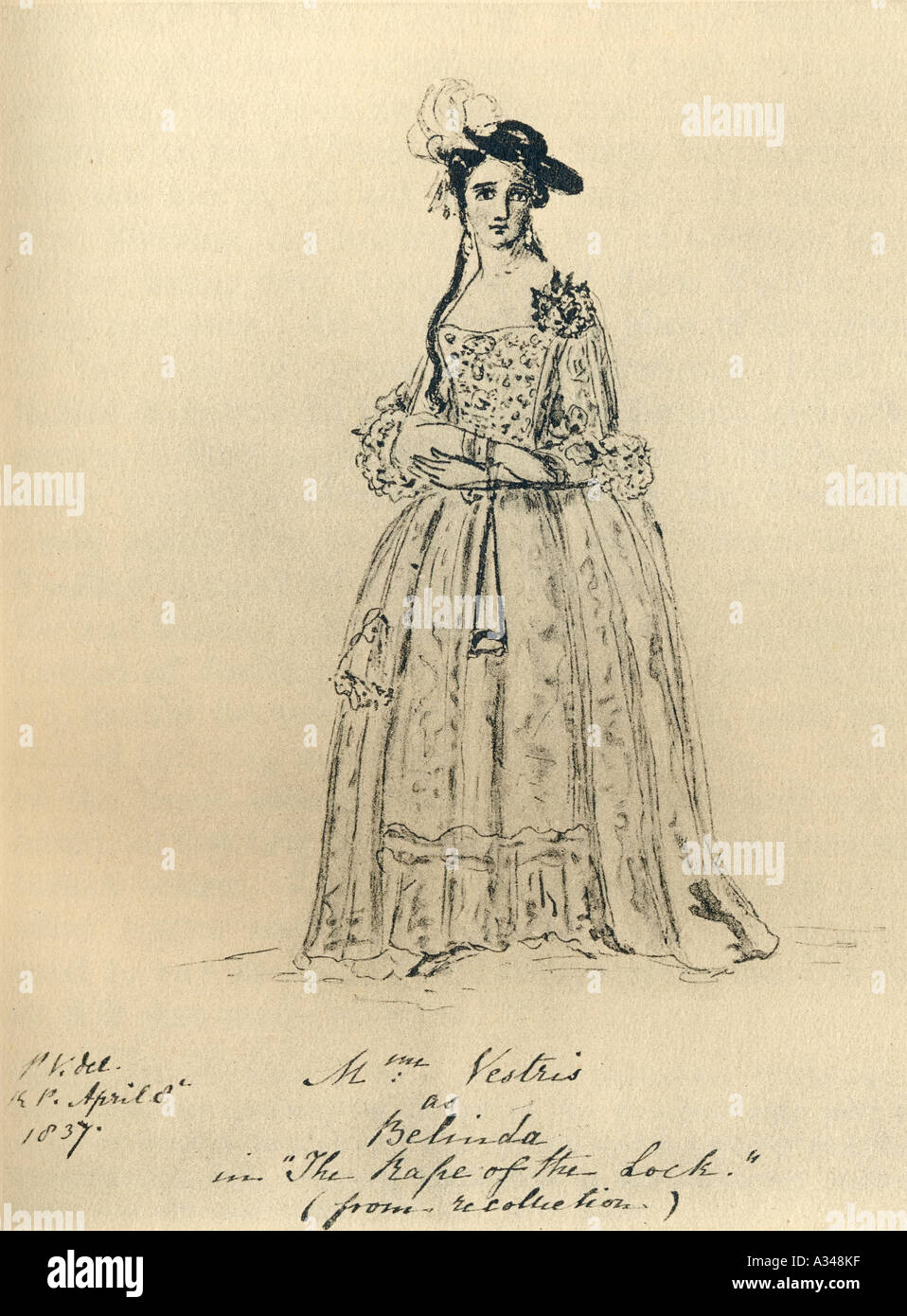 Lucia Elizabeth Vestris, née Elizabetta Lucia Bartolozzi, 1797 - 1856. British actress, contralto opera singer, theatre producer and manager. Stock Photo