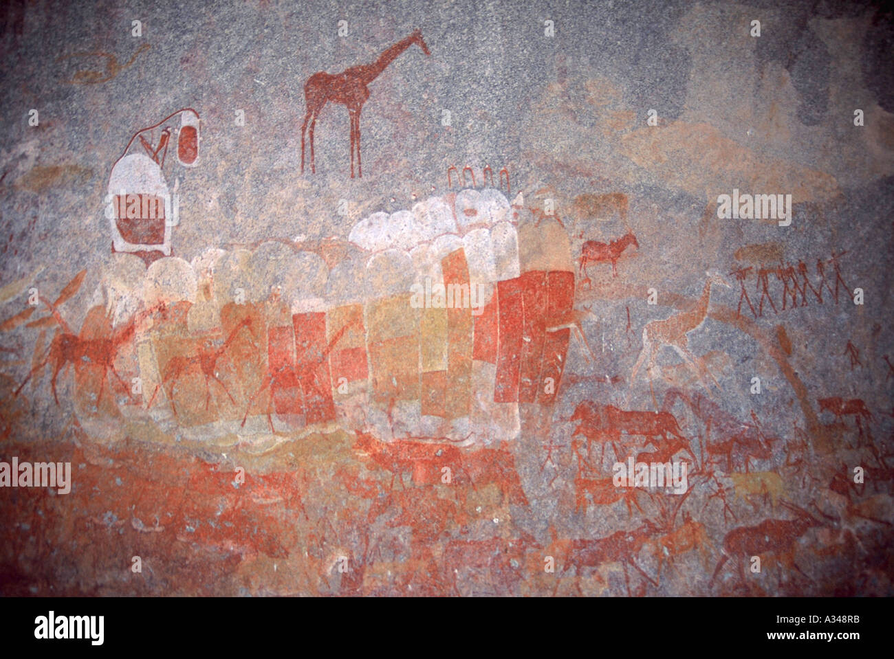 San or Bushman Rock Paintings Inange Cave Stock Photo