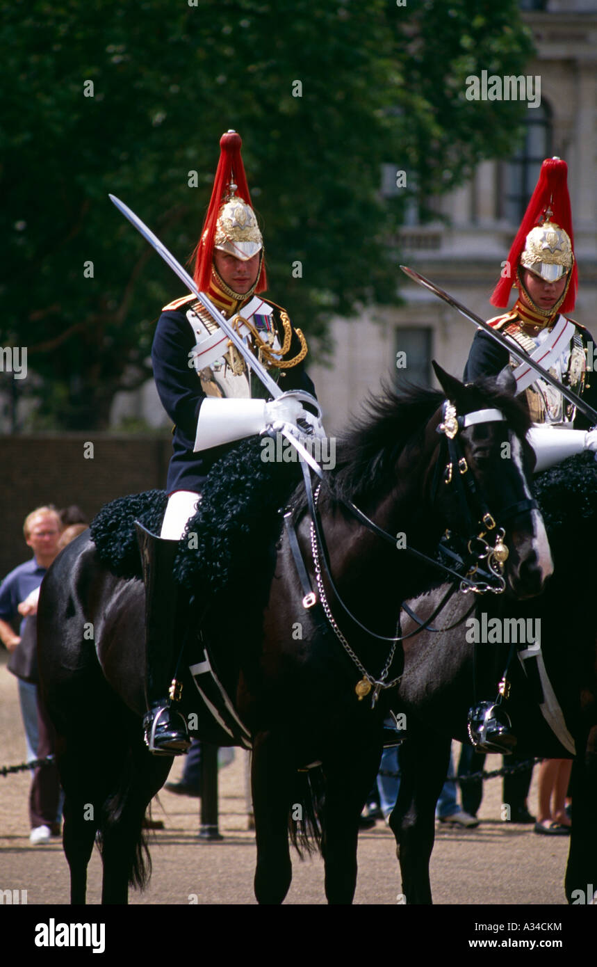 Horse guards on horses, changing of the guard, Horse Guards Parade