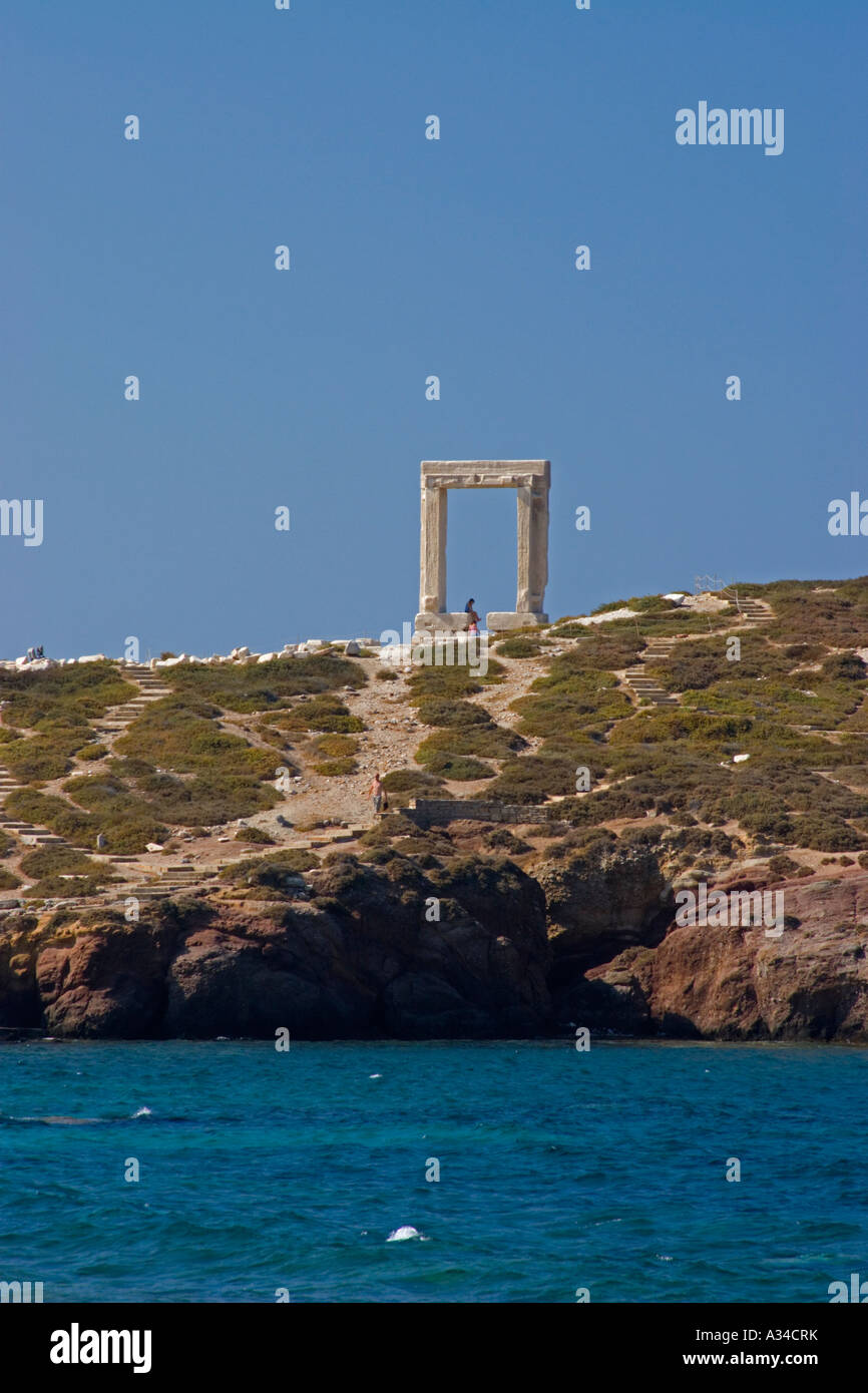 Greece greek island of Naxos Palatia Sanctuary of delian Apollo Temple gate Stock Photo