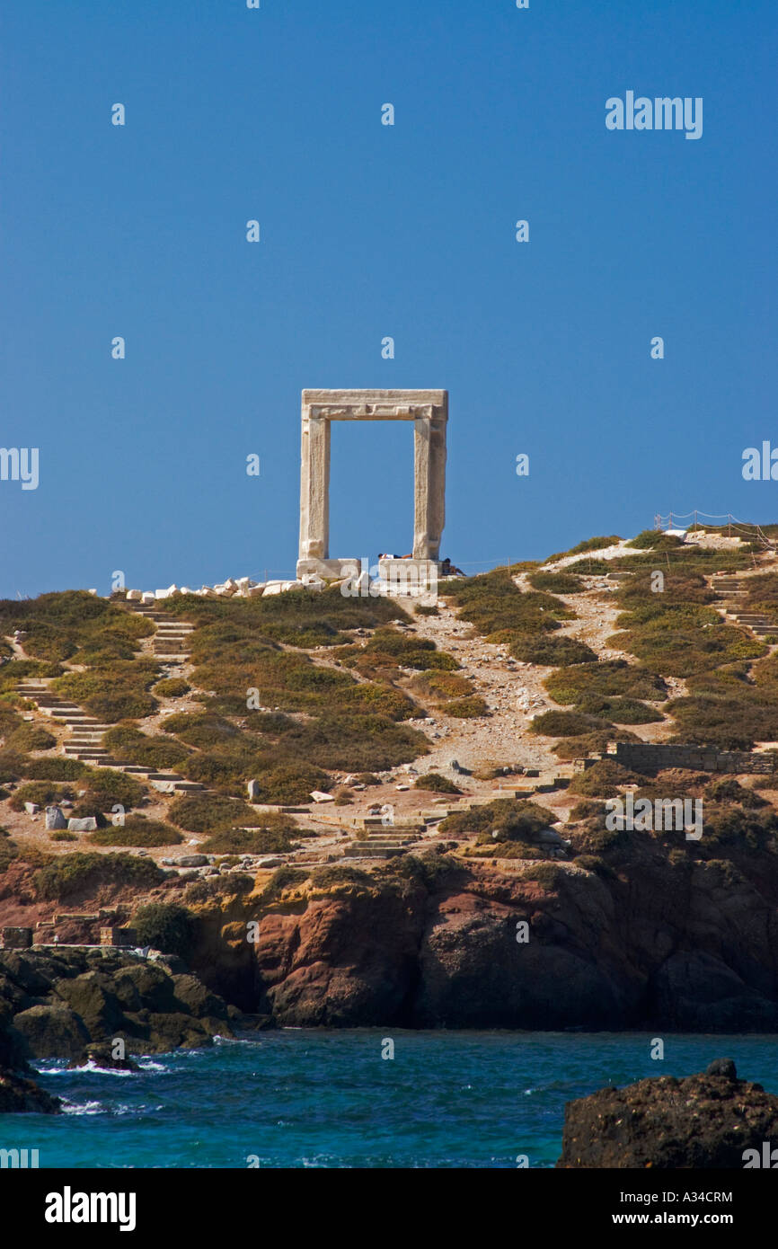 Greece greek island of Naxos Palatia Sanctuary of delian Apollo Temple gate Stock Photo