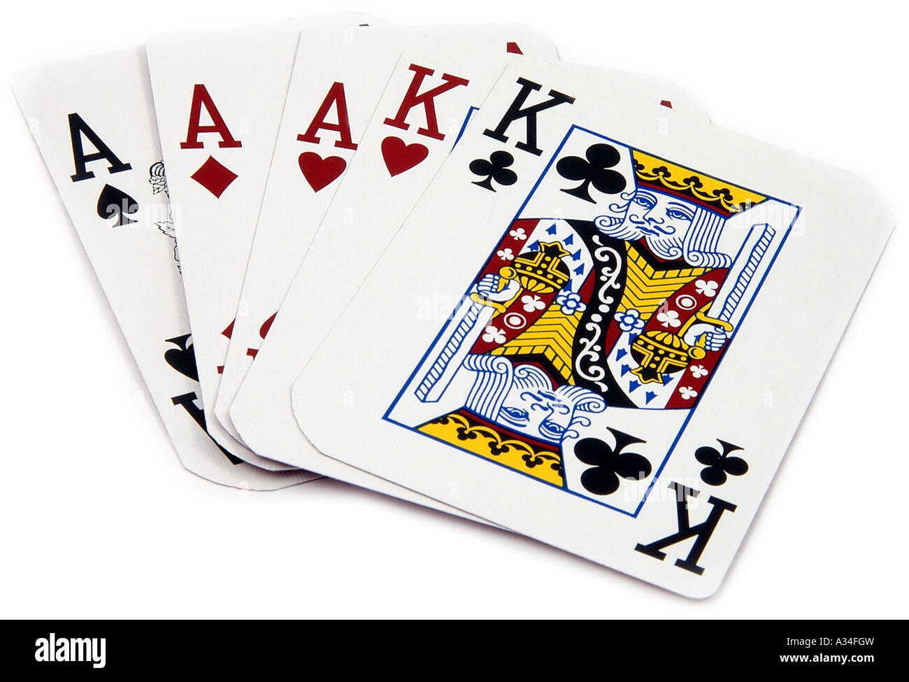 one of the highest poker hands, a full house Stock Photo - Alamy