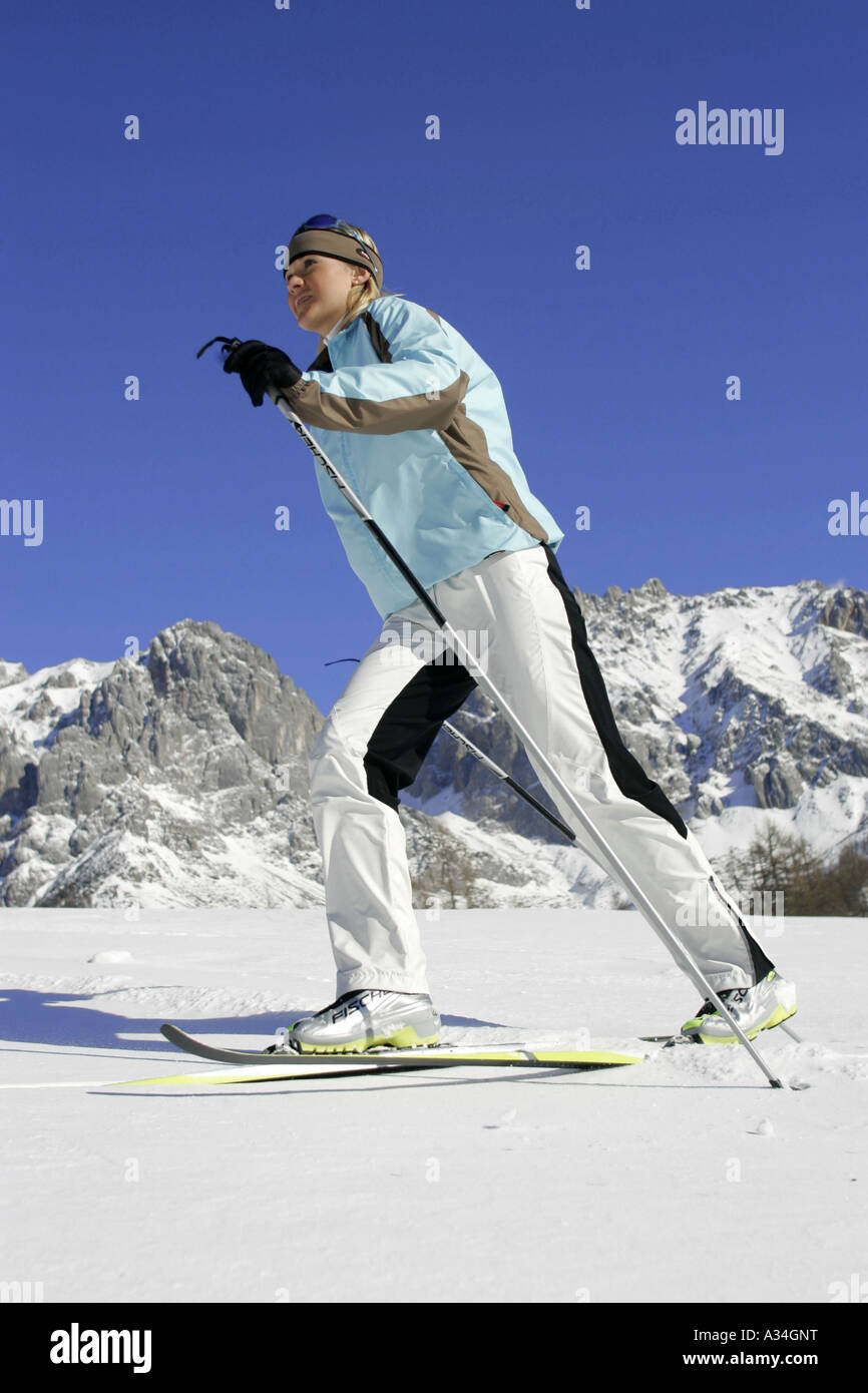 crosscountry skiing, Austria, Alps Stock Photo Alamy