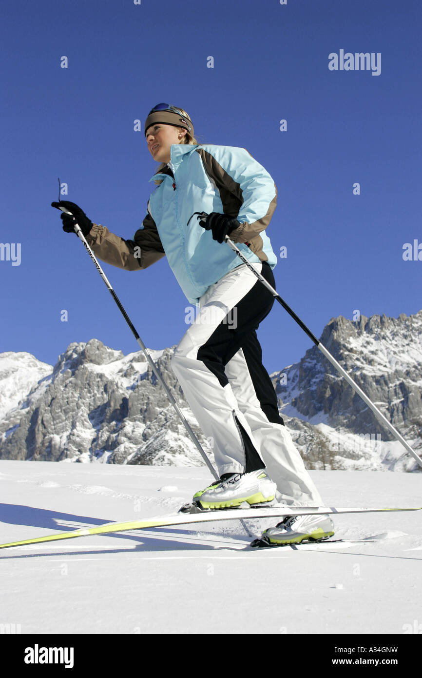 crosscountry skiing, Austria, Alps Stock Photo Alamy