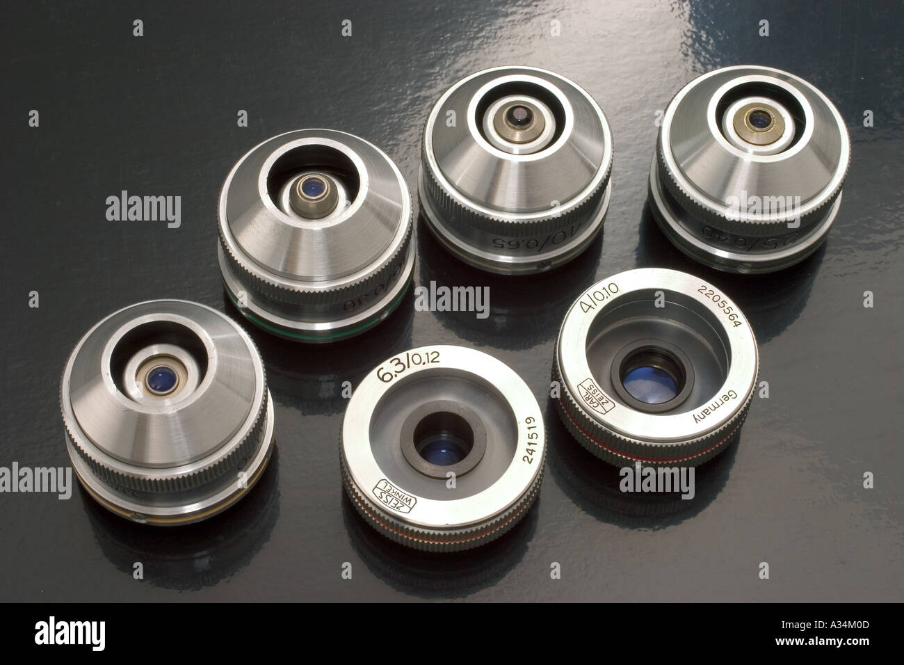 Zeiss vintage microscope epi objectives, for metalurgical observation