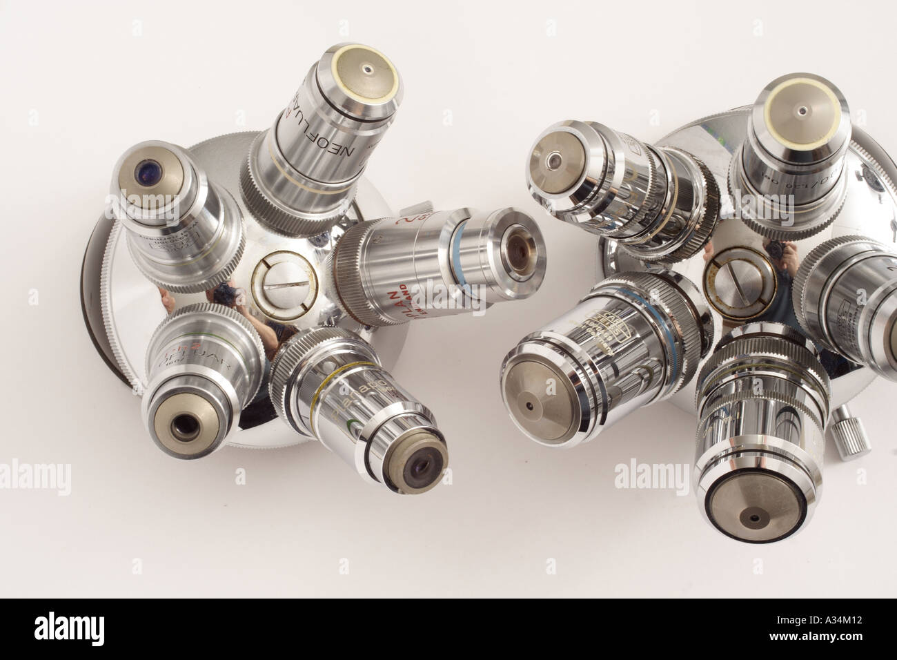 Zeiss compound microscope revolving nosepiece with full set of