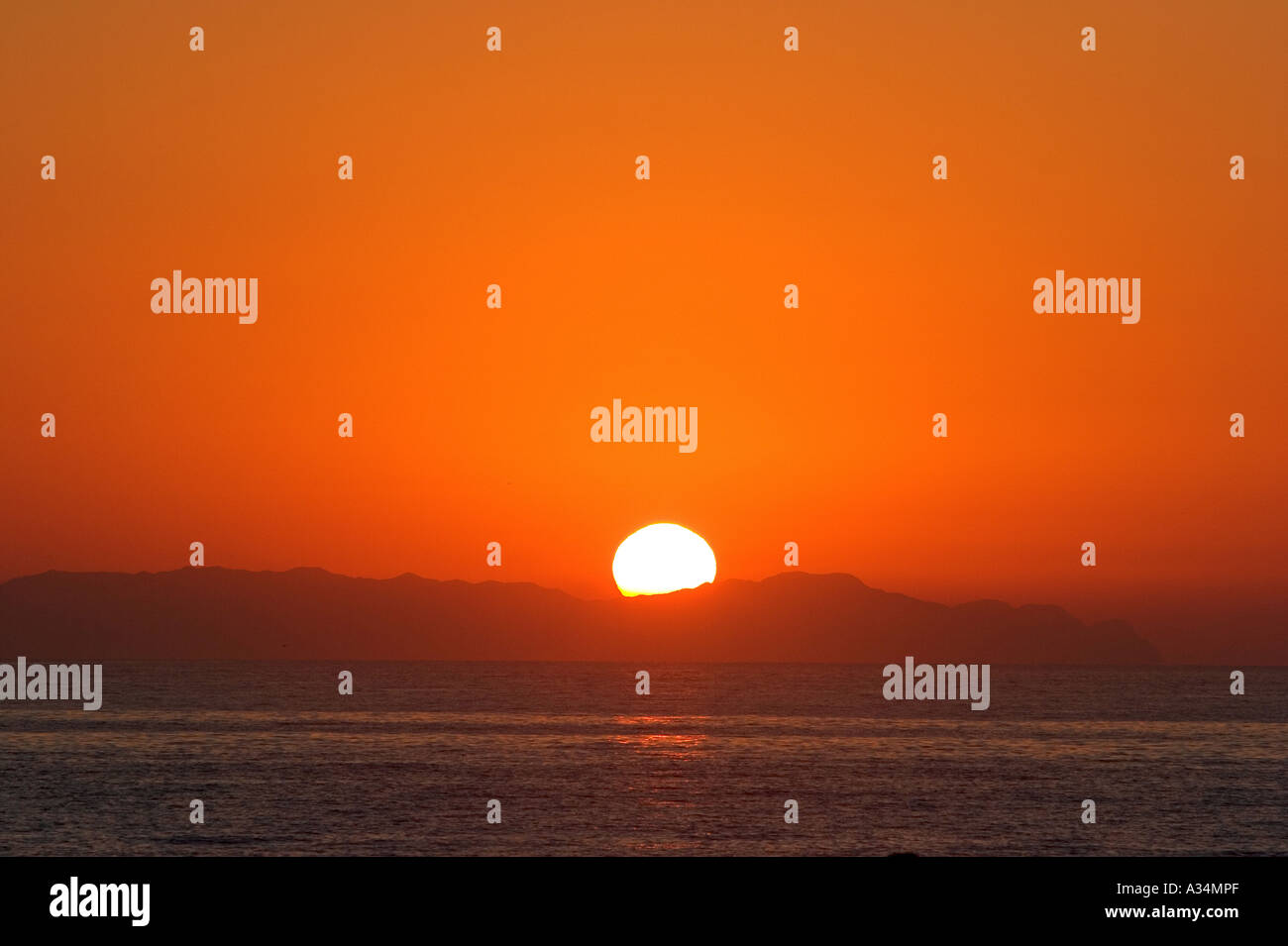Beautiful morning sunrise in Roquetas del Mar in Spain Stock Photo