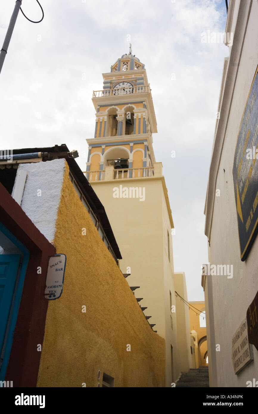 Greek Island Santorini Thira Town of Fira Saint John the Baptist ...