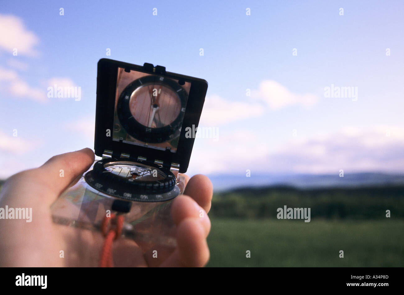 Compass and direction concept image Bulkley Valley BC Canada Stock