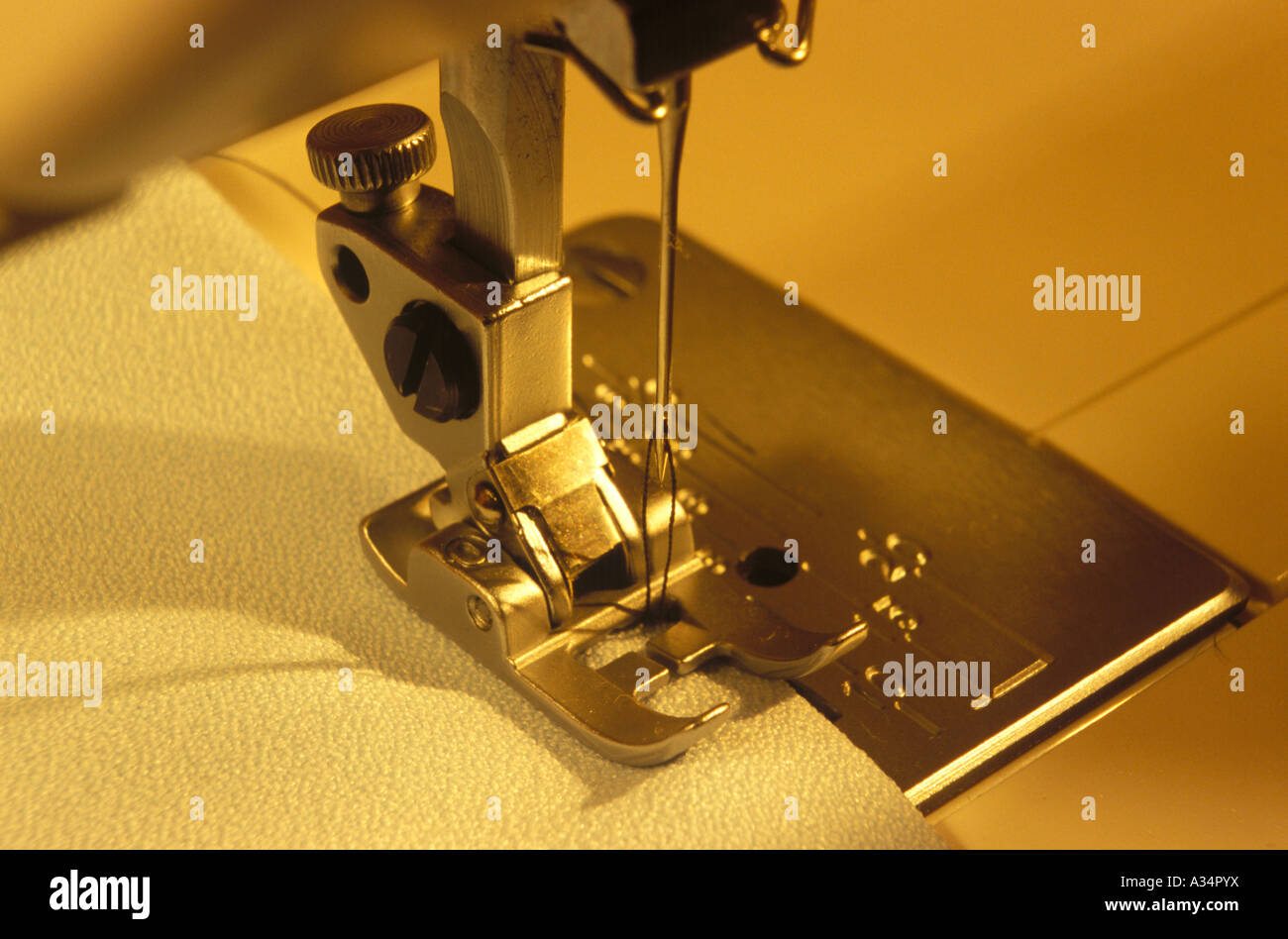 Naehmaschine, Detailaufnahme, sewing machine close up Stock Photo