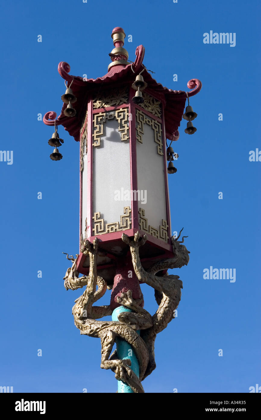 Ornate Lampstand Chinatown San Francisco California USA Stock Photo