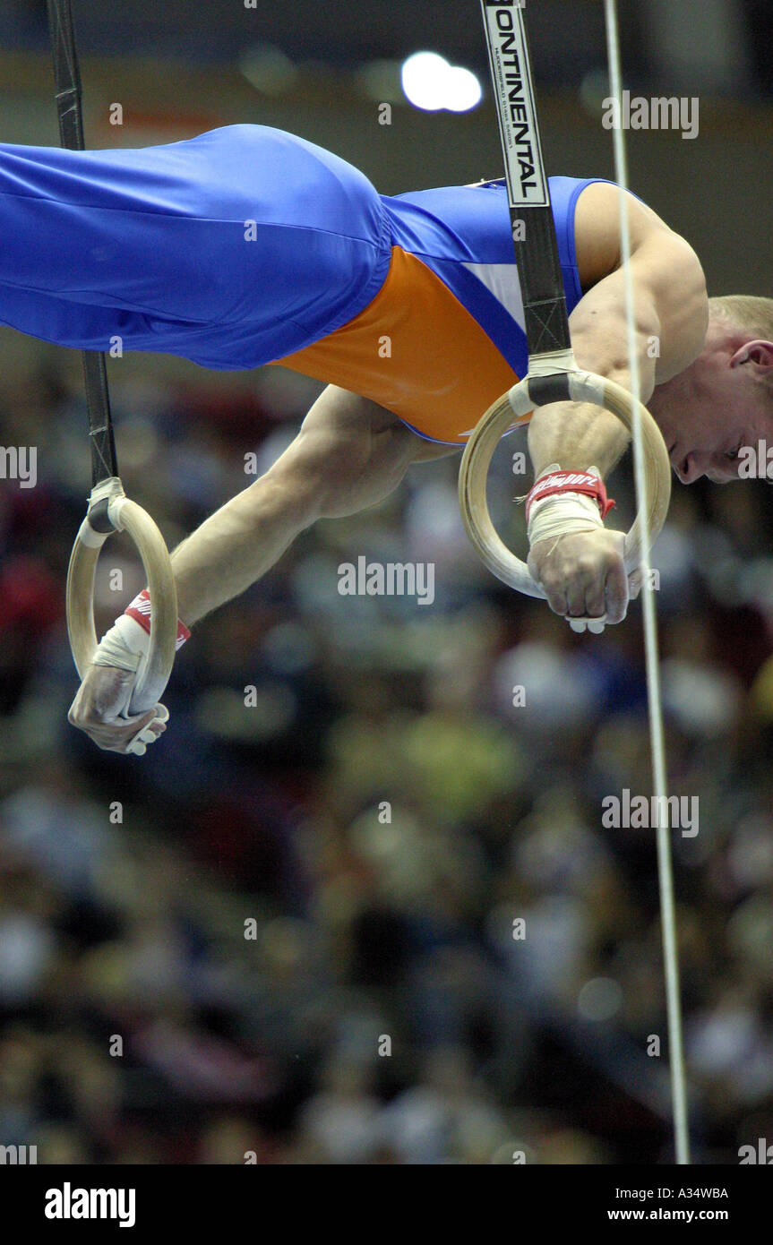 van gilder dutch gymnast on rings Stock Photo