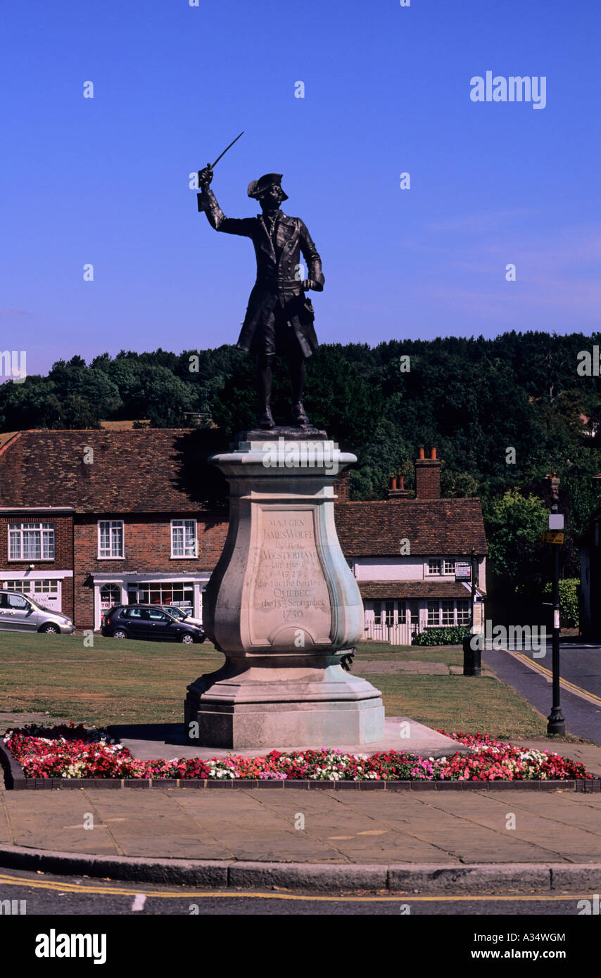 Statue of  General Wolf, Westerham, Kent, UK Stock Photo