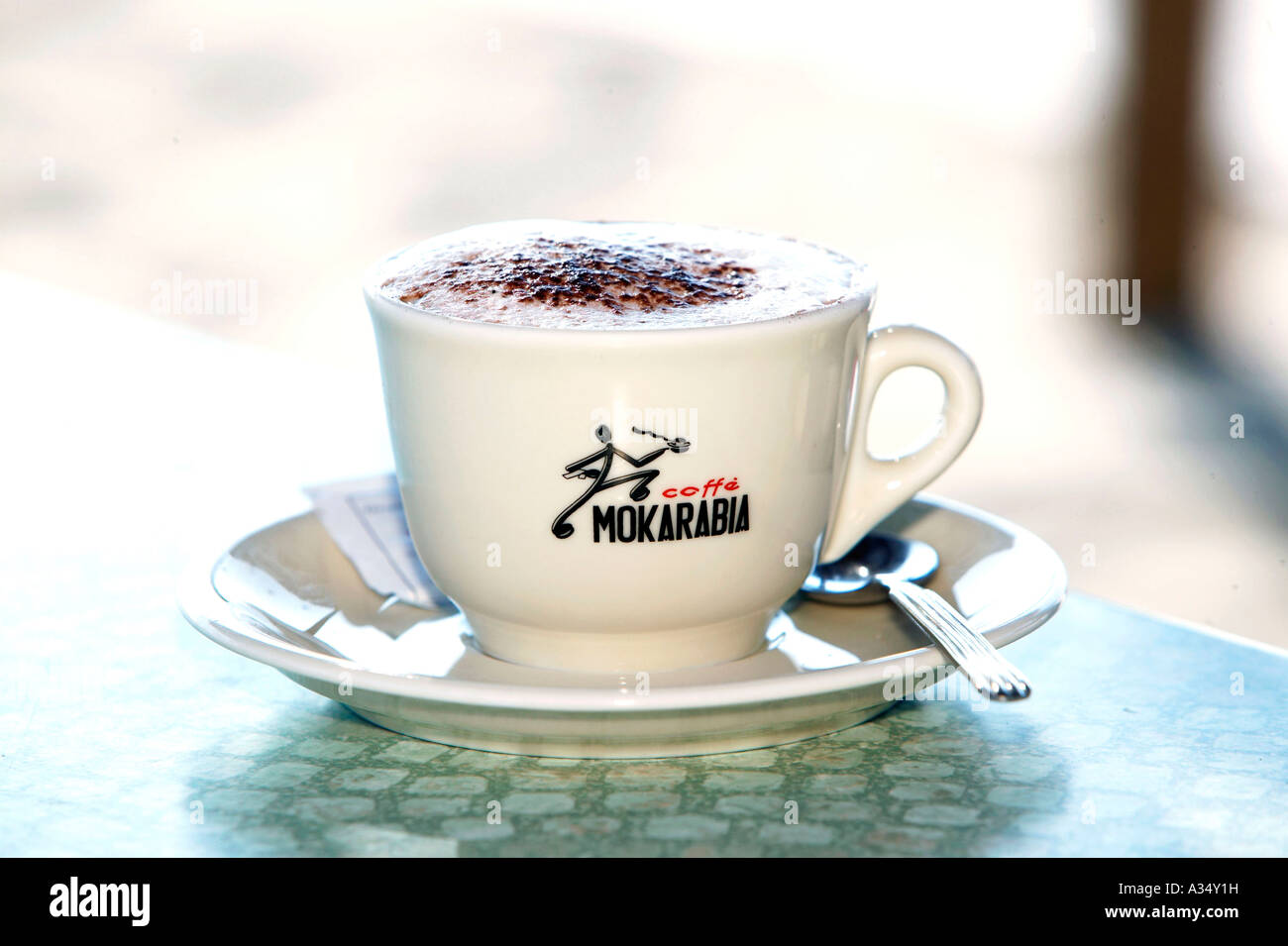 Eine Tasse, a cup Capuccino Stock Photo