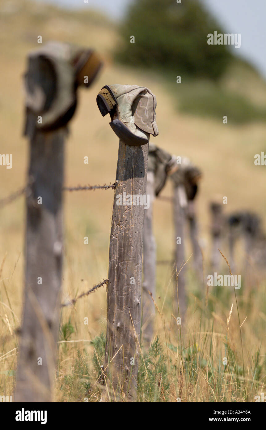 Boots on fence hires stock photography and images Alamy