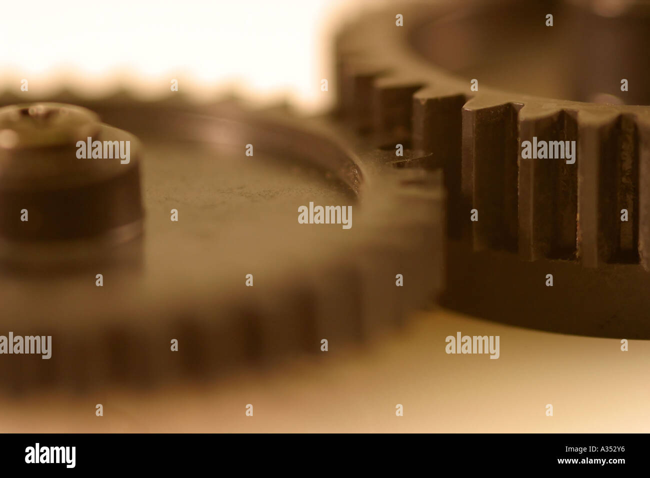Closeup of gear cogs Stock Photo Alamy