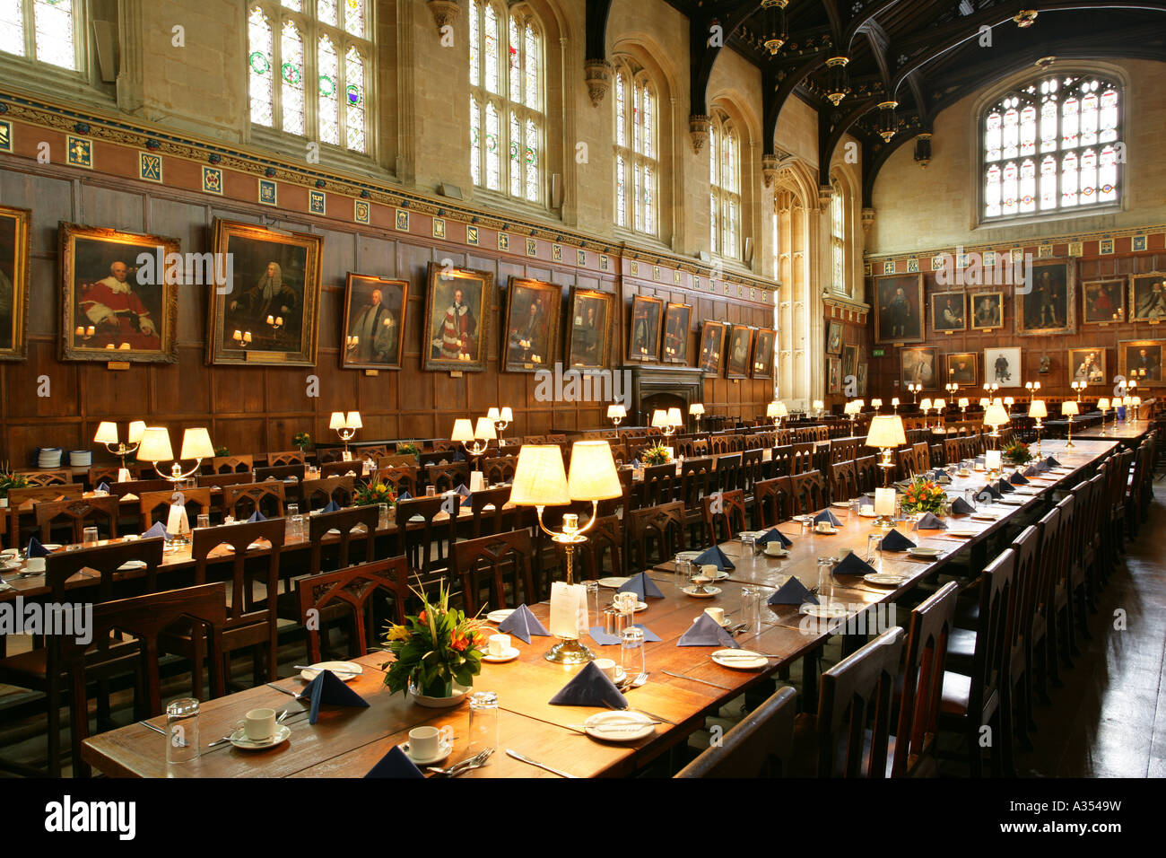 Great Hall at christchurch college , oxford , england. Stock Photo