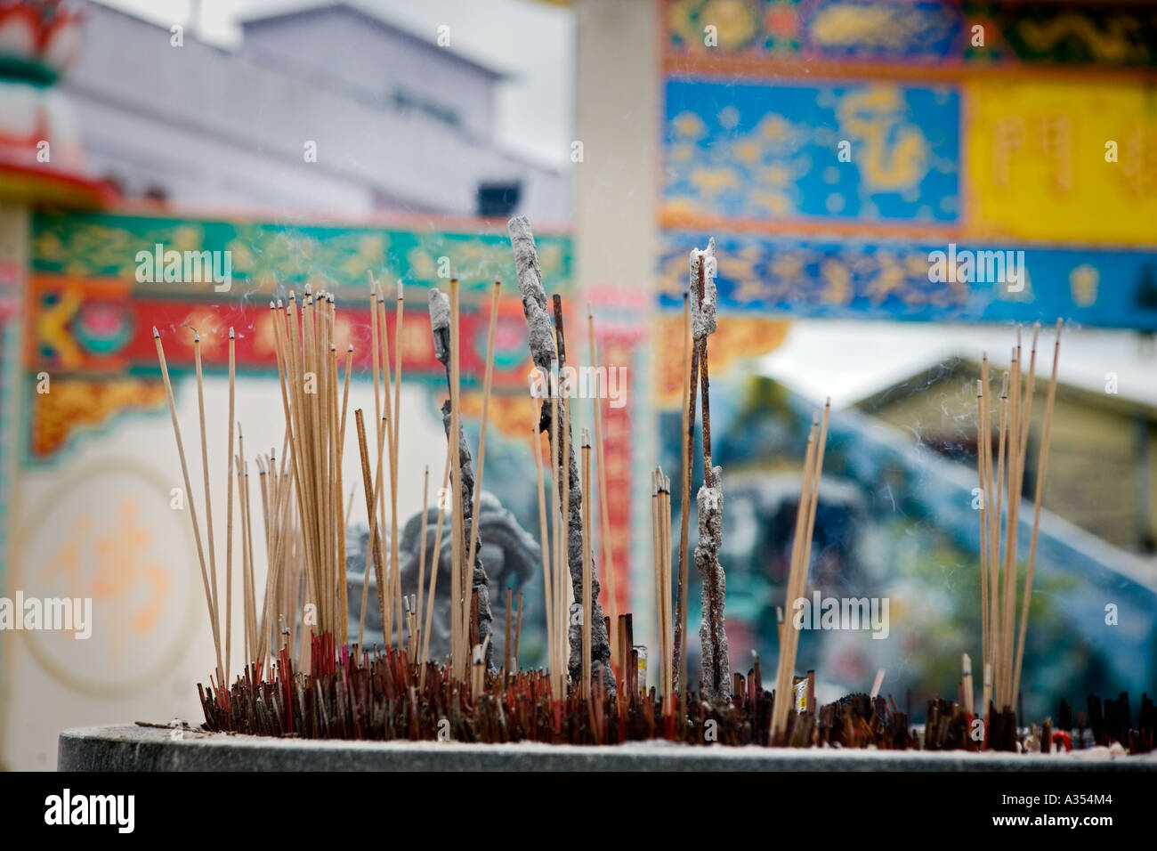 Joss sticks at Chinese temple on Pulau Ketam, Malaysia Stock Photo - Alamy