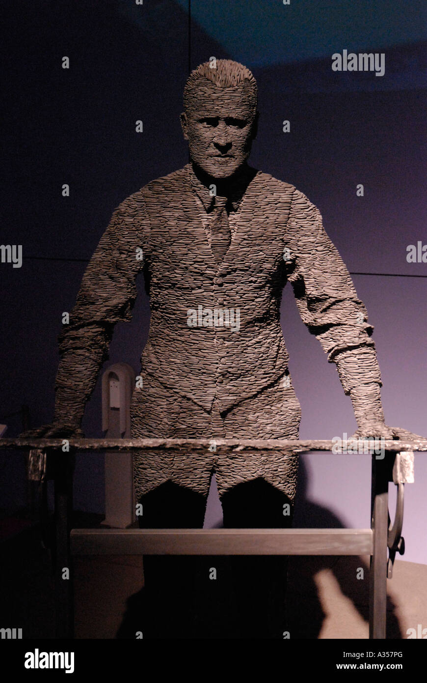 Statue of R J Mitchell designer of the Spitfire fighter airplane at the ...