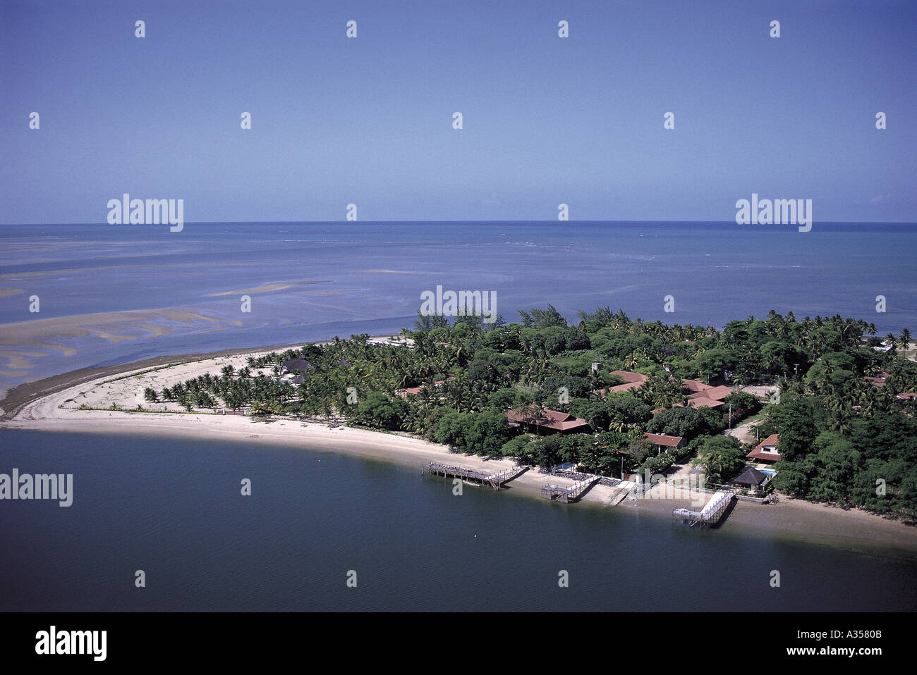 Aerial view of a beach resort Stock Photo