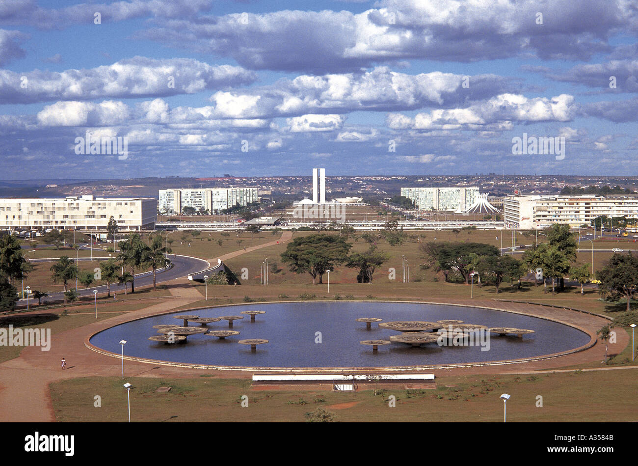 Brasilia DF Brazil Looking down the Esplanade of the Ministries with