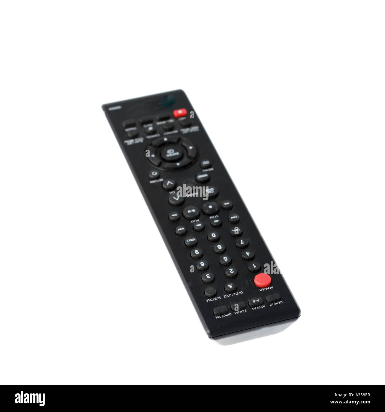 Remote control on white logo removed Stock Photo