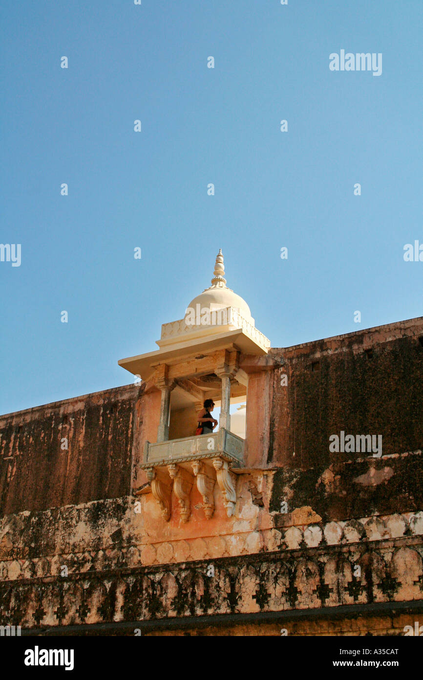 Rampart of Amber Fort, Jaipur, Rajasthan Stock Photo