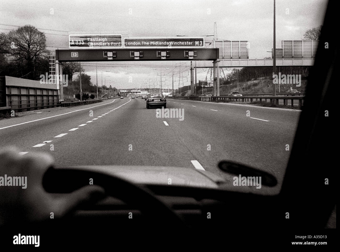 Driving on the British motor-way Stock Photo