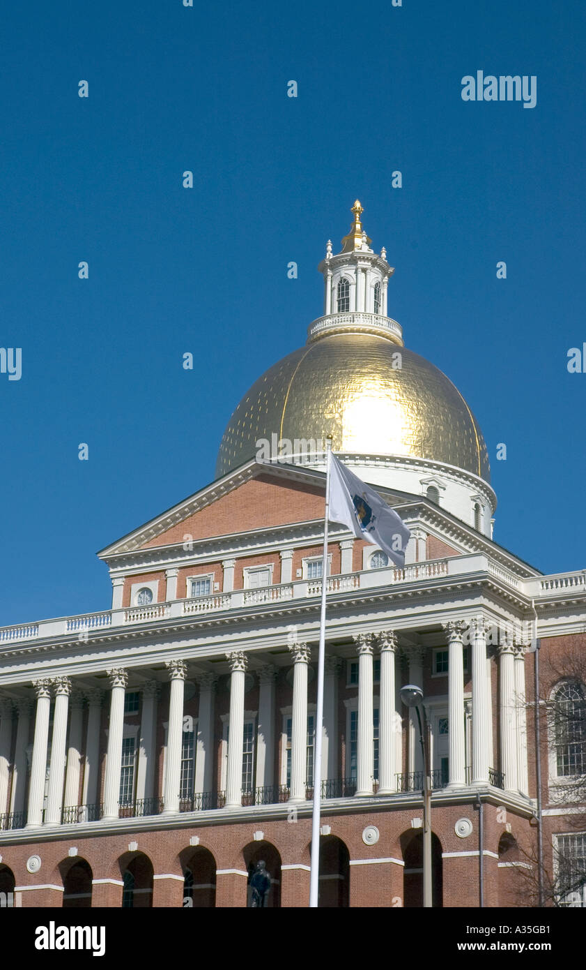 The Massachusett Statehouse on Beacon Hill in Boston Stock Photo