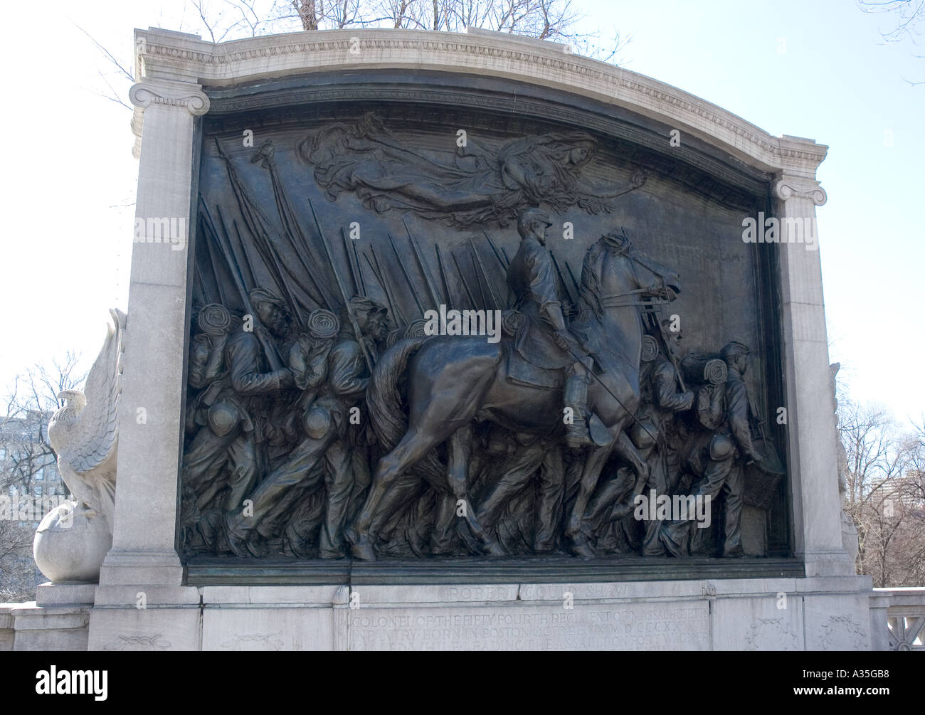 Augustus St Gaudens Monument to Black Civil War Soldiers on Beacon