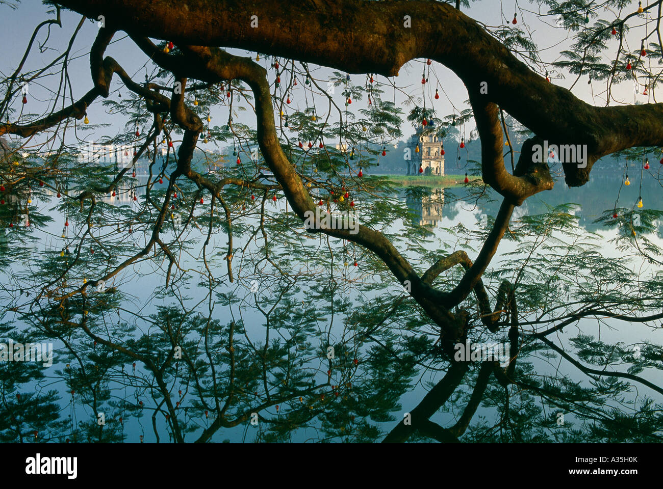 Hoan Kiem Lake Hanoi Vietnam Stock Photo