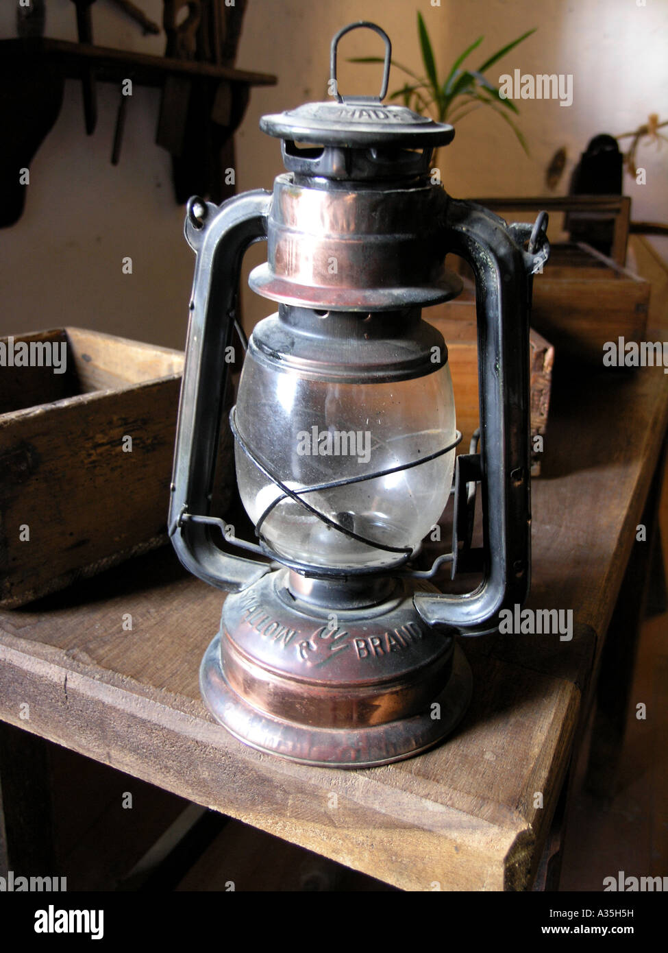 Old Fashioned oil lamp Stock Photo Alamy