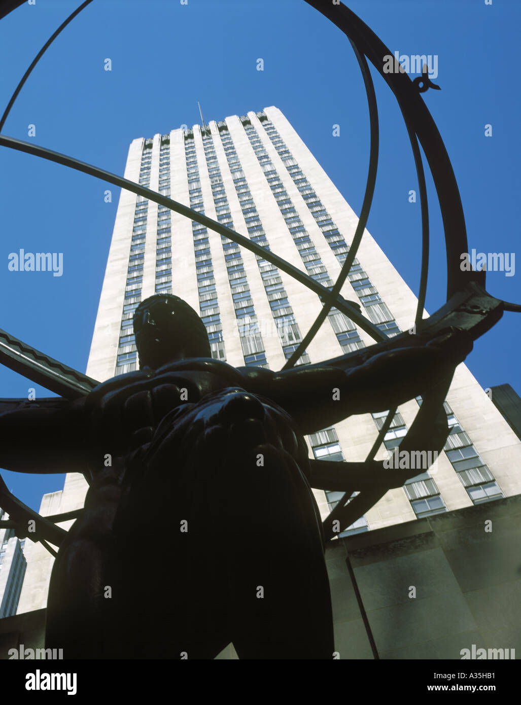 The statue of Hercules in front of 630 Fifth Avenue in New York City