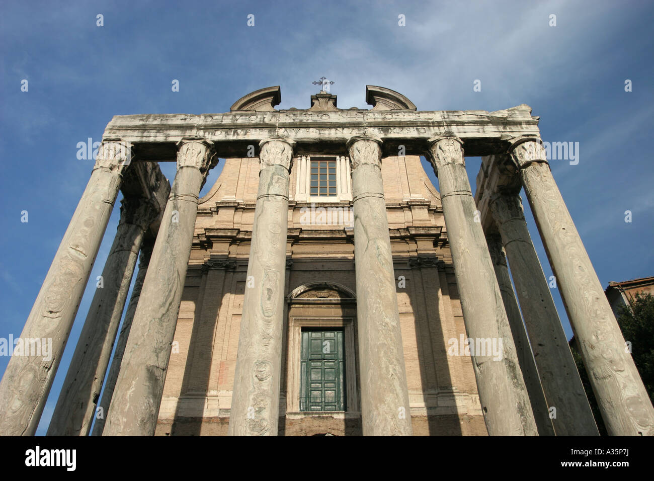 Towering roman building Stock Photo