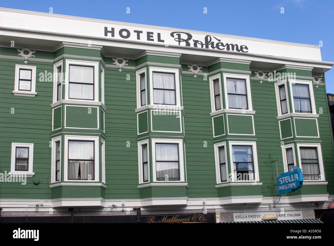 Hotel Boheme San Francisco California USA Stock Photo