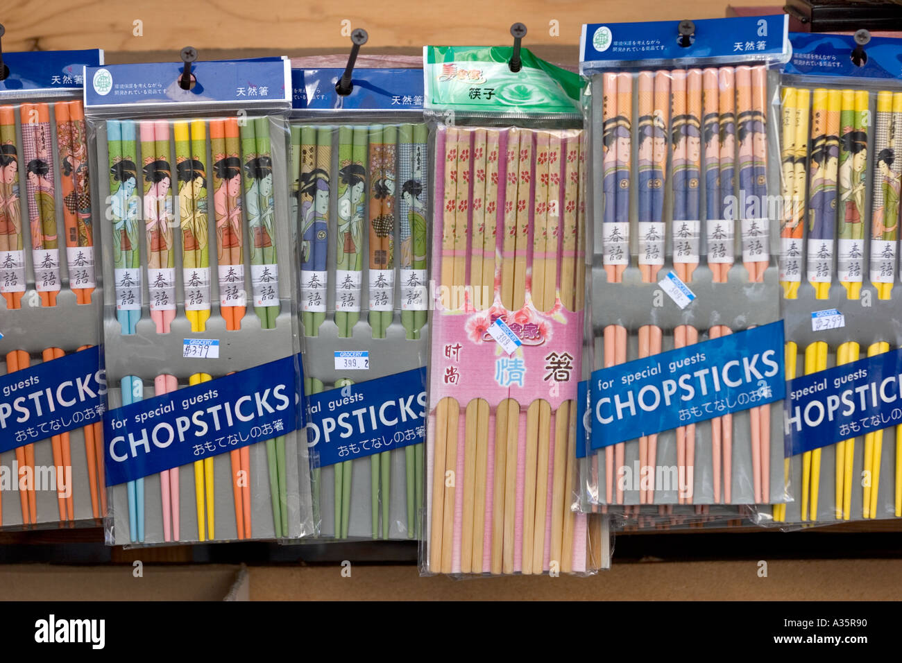 Chopsticks Shop Display Chinatown San Francisco California USA Stock