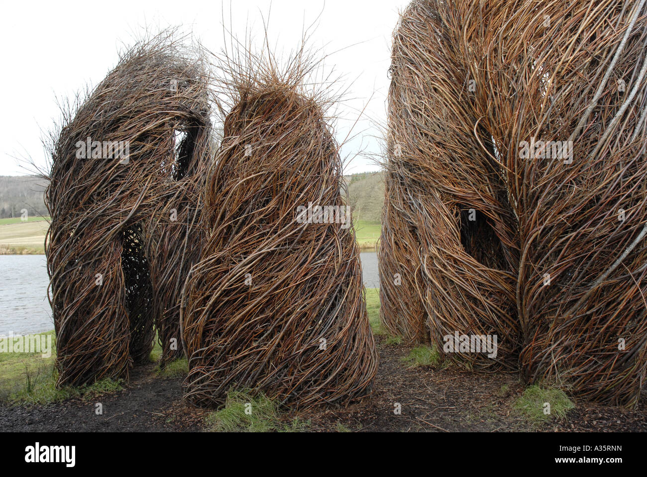 The Big Willow basketry sculpture by Patrick Dougherty at Brahan Estate