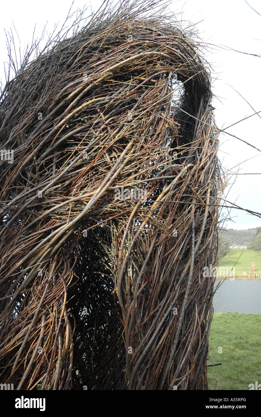 The Big Willow basketry sculpture by Patrick Dougherty at Brahan Estate