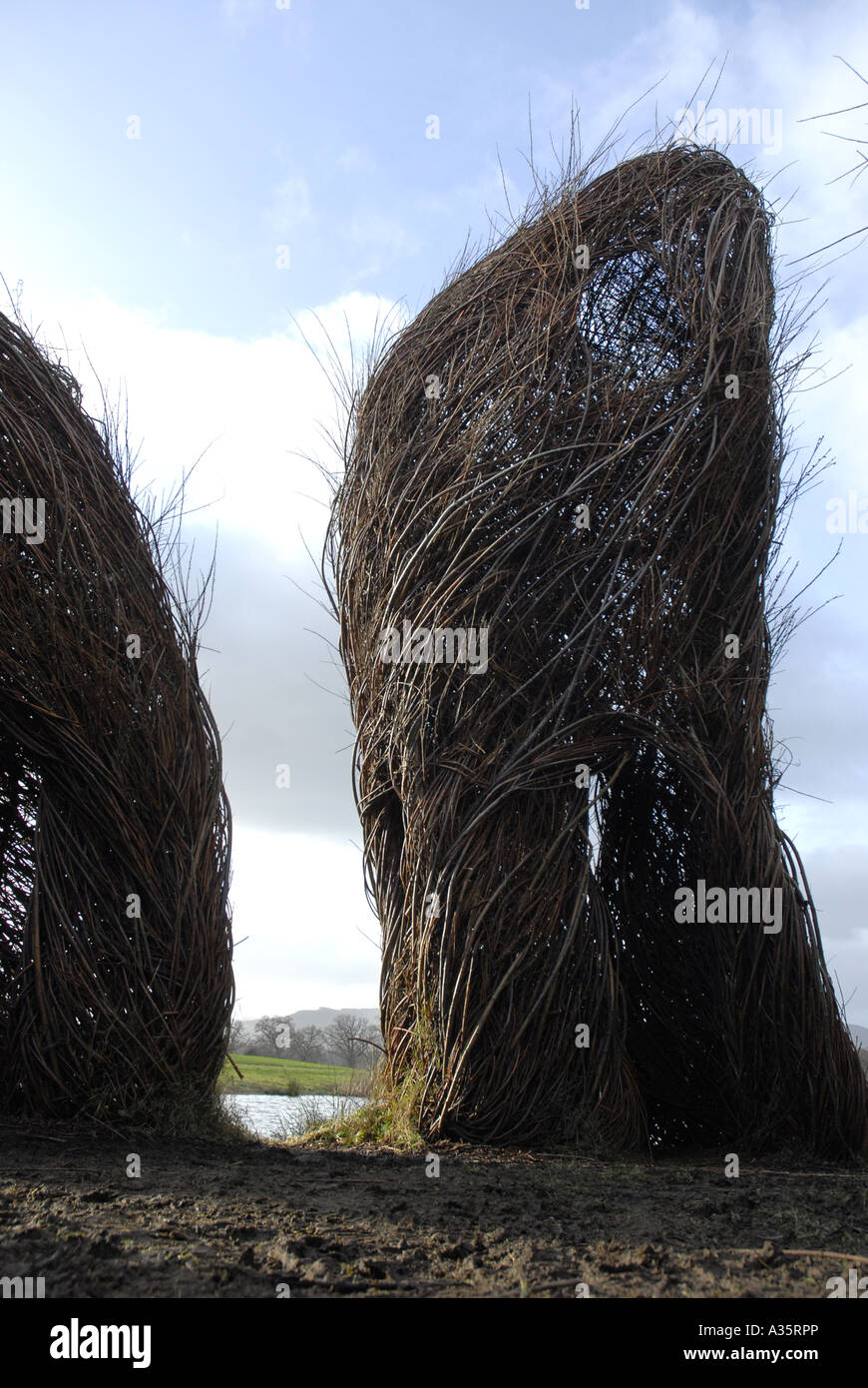 The Big Willow basketry sculpture by Patrick Dougherty at Brahan Estate